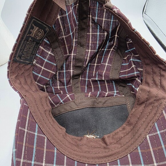 Element Crowns Plaid Adjustable Unisex Hat Brown Check Pattern Cap Casual - Picture 7 of 9